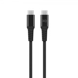 Xqisit Type C till Type C Kabel Flätad Extra Stark 2 m Svart