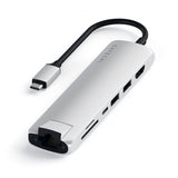 Satechi Slim USB-C MultiPort med Ethernet Silver