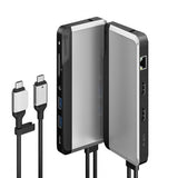 ALOGIC Dual USB-C Super Hub 10-i-1-hubb Dual HDMI 4K@60Hz Rymdgrå