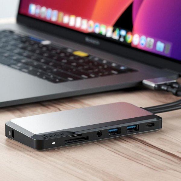 ALOGIC Dual USB-C Super Hub 10-i-1-hubb Dual HDMI 4K@60Hz Rymdgrå