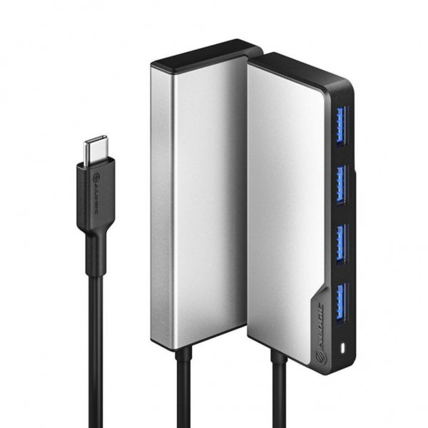 ALOGIC USB-C Fusion SWIFT 4-i-1-hubb Space Gray