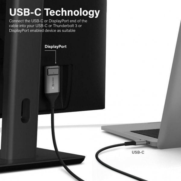 ALOGIC Ultra USB-C Hane till DisplayPort Hona Adapter 4K @60Hz 15cm