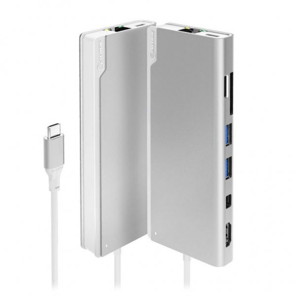ALOGIC Ultra USB-C Dock PLUS - HDMI. MDP. USB. Ethernet. minneskortläsare och 100W PD Silver