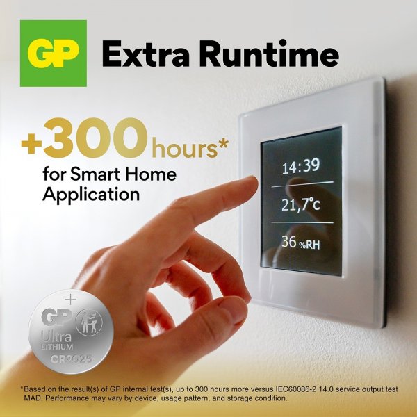 GP Ultra Lithium Batteri Knappcell CR2025 4-pack