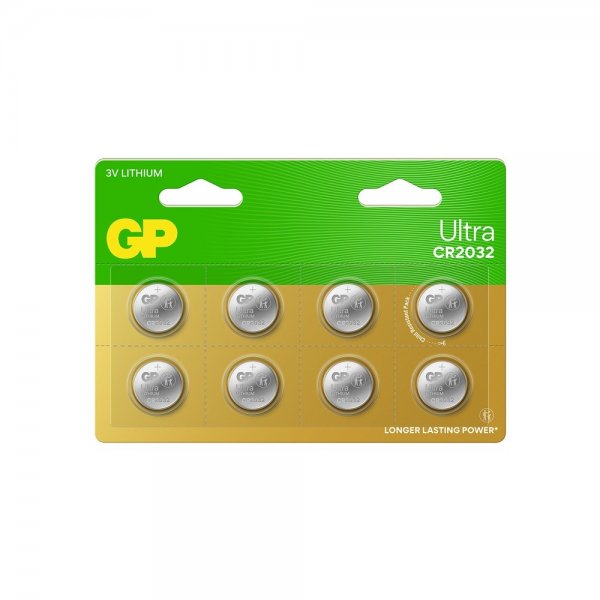 GP Ultra Lithium Batteri Knappcell CR2032 8-pack