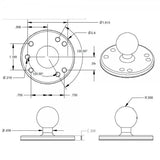 Armor-X 2.5" Round Plate AMPS Universal Mount