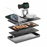 ALOGIC Ultra Power 3-i-1 Trådlös Dubbel Laddningsstation med Apple Watch-hållare