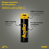 Aqiila Uppladdningsbart 18650-batteri USB-C