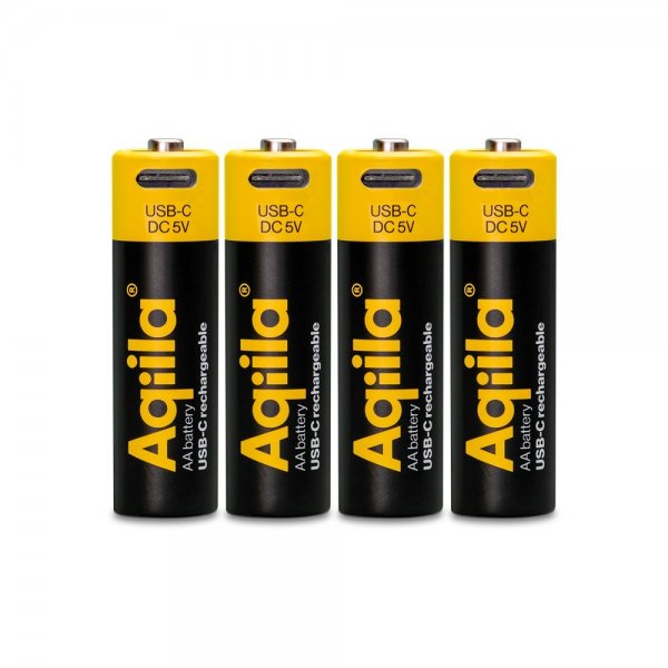 Aqiila Uppladdningsbart AA-batteri USB-C 4-pack