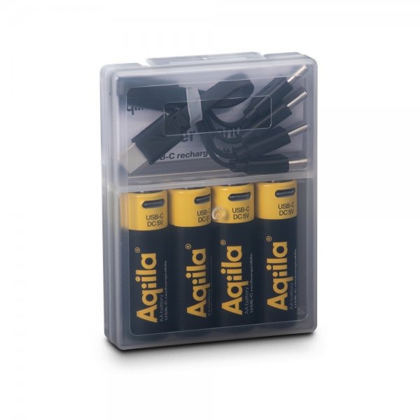 Aqiila Uppladdningsbart AA-batteri USB-C 4-pack