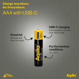 Aqiila Uppladdningsbart AAA-batteri USB-C 4-pack