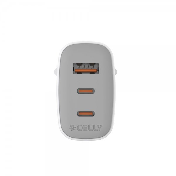 Celly 65W GaN Väggladdare 2xUSB-C & USB-A