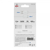 X2O USB-A till USB-C Kabel Basic 60W 1.2m Vit