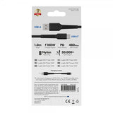 X2O USB-A till USB-C Kabel Longlife 60W 1m Svart