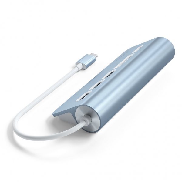 Satechi USB-C Combo Hub for Desktop Blå
