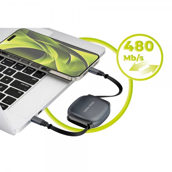 Mobile Origin USB-C Kabel 100W Retractable Cable Box Grå