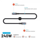 Fixed USB-C Mediakabel USB4 gen 2 240W 1.2m