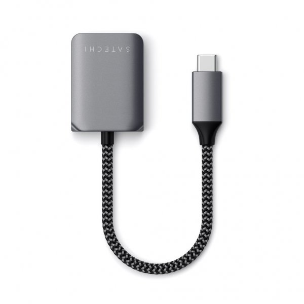 Satechi USB-C till 3.5mm och USB-C PD Adapter Grå