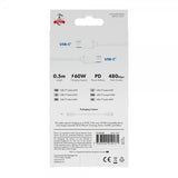 X2O USB-C till USB-C Kabel Basic 60W 0.5m Vit