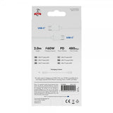 X2O USB-C till USB-C Kabel Basic 60W 2m Vit