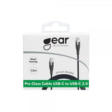 Gear USB-C till USB-C Kabel Kevlar 1.5 meter Svart