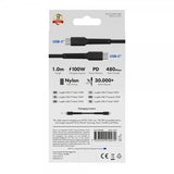 X2O USB-C till USB-C Kabel Longlife 100W 1m Svart