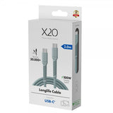 X2O USB-C till USB-C Kabel Longlife 100W 2m Blå