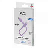 X2O USB-C till USB-C Kabel Superflex 60W 1.5m Rosa