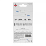 X2O USB-C till USB-C Kabel Superflex 60W 1.5m Vit
