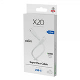 X2O USB-C till USB-C Kabel Superflex 60W 1.5m Vit