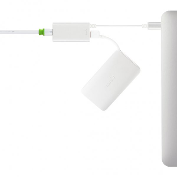 Moshi USB-C till Gigabit Ethernet-adapter Vit