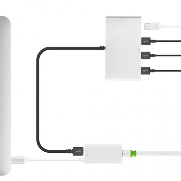 Moshi USB-C till Gigabit Ethernet-adapter Vit