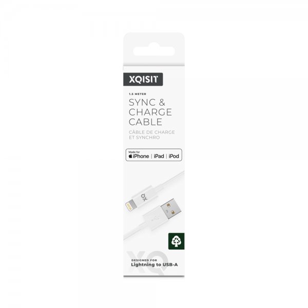 Xqisit USB till Lightning Kabel 1.5 m Vit