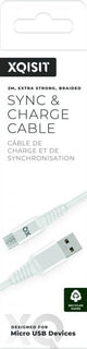 Xqisit USB till Micro USB Kabel Flätad Extra Stark 2 m Vit