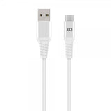 Xqisit USB-A till USB-C Kabel Flätad Extra Stark 2 m Vit
