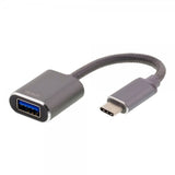 Deltaco USB-C 3.1 Gen 1 till USB-A OTG Adapter Rymdgrå