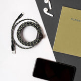 Usbepower Kabel USB till Lightning Kevlar 1.2m Svart Silver