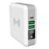 Xqisit Väggadapter Super Charger med Trådlös Laddning Vit