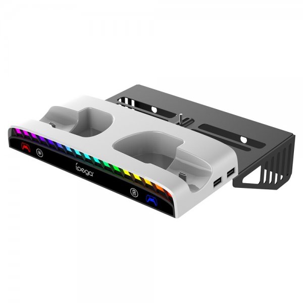 Ipega Väggmonterad Dockningstation till PS5/PS5 Slim RGB