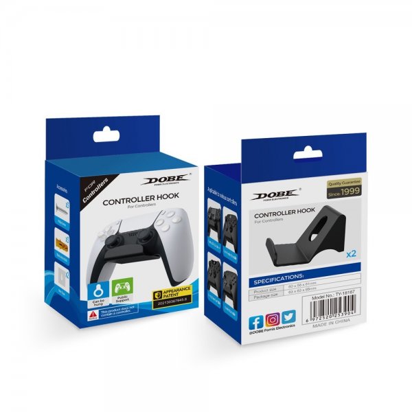 Dobe Väggmonterad hållare till PlayStation/Xbox/Nintendo spelkontroll 2-pack