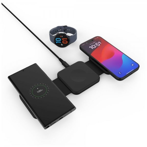 Fixed Vikbar Trådlös Laddare 3in1 Flex for Samsung