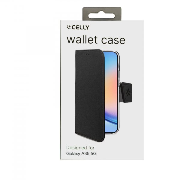 Celly Samsung Galaxy A35 Fodral Wally Wallet Case Svart