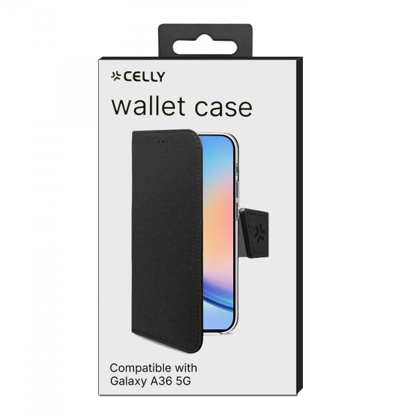 Celly Samsung Galaxy A36 Fodral Wally Wallet Case Svart