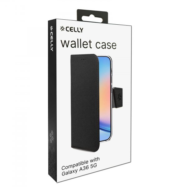 Celly Samsung Galaxy A36 Fodral Wally Wallet Case Svart