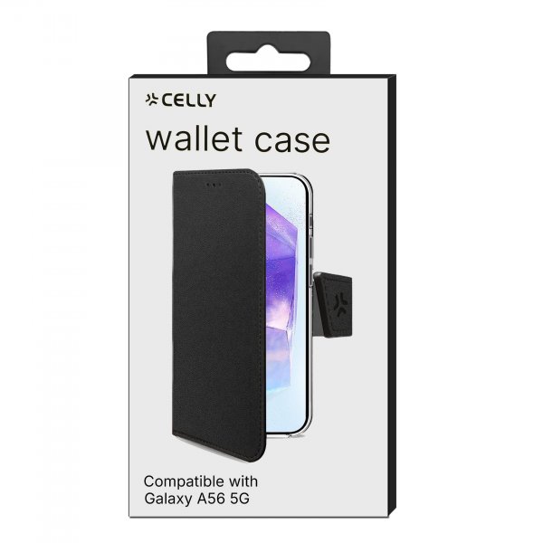 Celly Samsung Galaxy A56 Fodral Wally Wallet Case Svart
