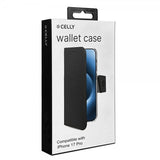 Celly iPhone 17 Pro Fodral Wally Wallet Case Svart