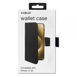 Celly iPhone Air Fodral Wally Wallet Case Svart