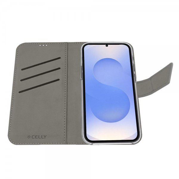 Celly Samsung Galaxy S25 FE Fodral Wally Wallet Case Svart