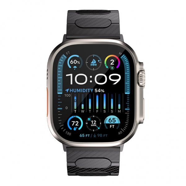 Just Mobile Apple Watch 44/45/46mm/Apple Watch Ultra Armband Kolfiber