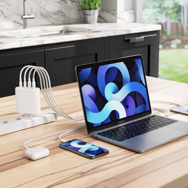 ALOGIC Rapid Power 4-portars 100W GaN-laddare inkl. 2 meters USB-C-laddkabel